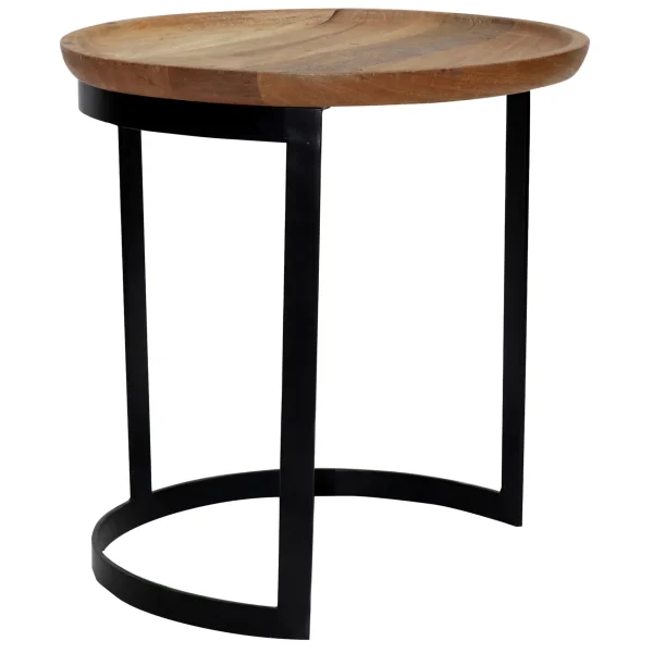 Mango Wood Top Side Table With Metal Base, Small Gift Selection^* New