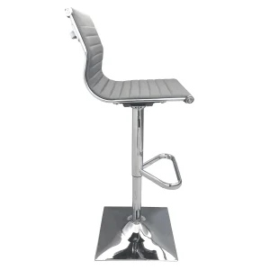 Maxwell Adjustable Faux Leather Barstool, Grey Outlet^* Online