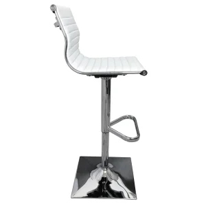 Maxwell Adjustable Faux Leather Barstool, White Discount Online^* Cheap