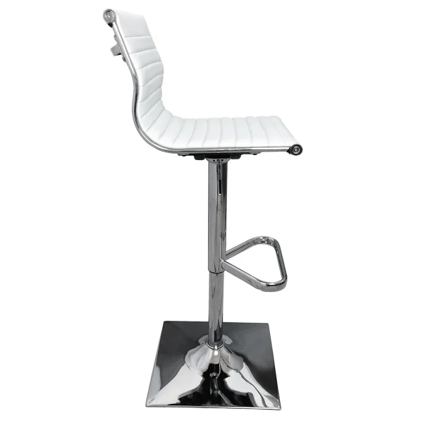 Maxwell Adjustable Faux Leather Barstool, White Discount Online^* Cheap