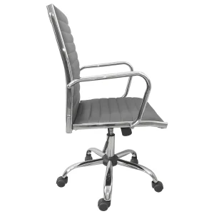 Maxwell Adjustable Faux Leather Office Chair, Grey Bargain Sale^* Clearance