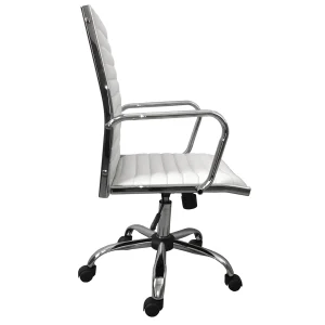 Maxwell Adjustable Faux Leather Office Chair, White Low Price^* Discount
