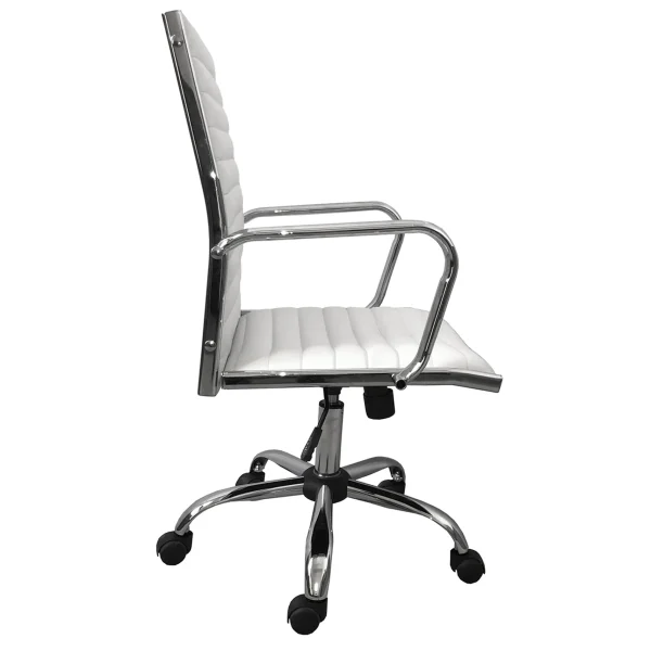 Maxwell Adjustable Faux Leather Office Chair, White Low Price^* Discount
