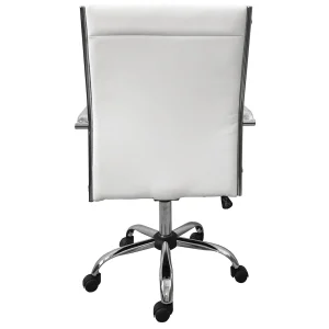 Maxwell Adjustable Faux Leather Office Chair, White Low Price^* Discount