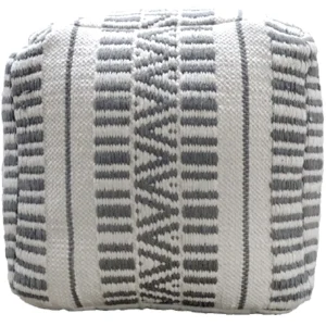 Maya Handwoven Striped Square Pouf Flash Sale^* Cheap