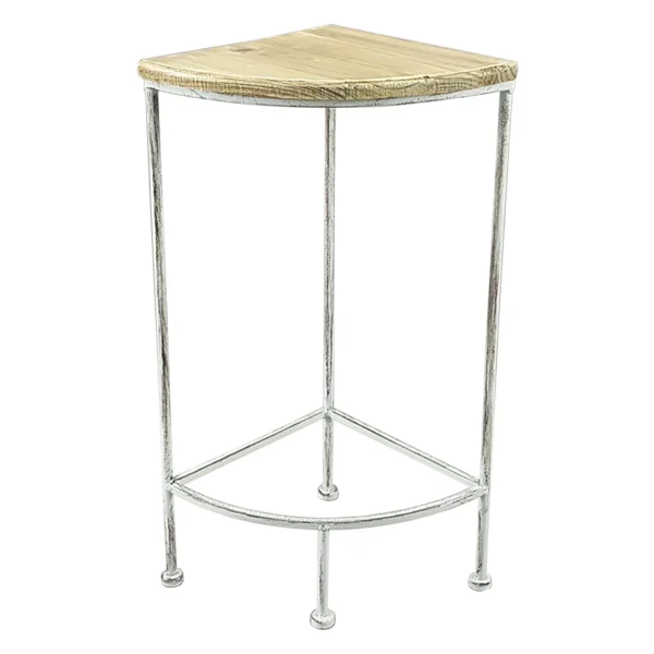 Metal Corner Plant Stand With Wood Top Grey, Small Low Price^* Clearance