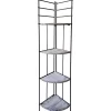 Metal Corner Rack With Folding Wood-Top Shelves, 63 Featured^* Sale