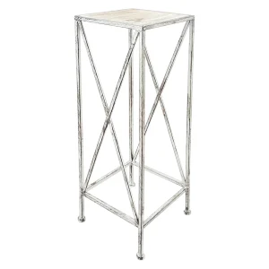 Metal Plant Stand With Wood Top Grey, Large Online Discount^* Online