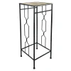 Metal Plant Stand With Wood Top Black, Large Promotion^* Flash Sale