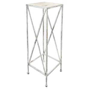 Metal Plant Stand With Wood Top Grey, Small Exquisite Gifts^* Best Sale