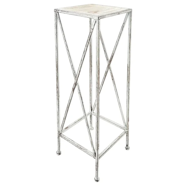 Metal Plant Stand With Wood Top Grey, Small Exquisite Gifts^* Best Sale