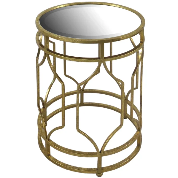 Mirror Top Table With Gold Quatrefoil Base, Small Promotion^* Best Sale