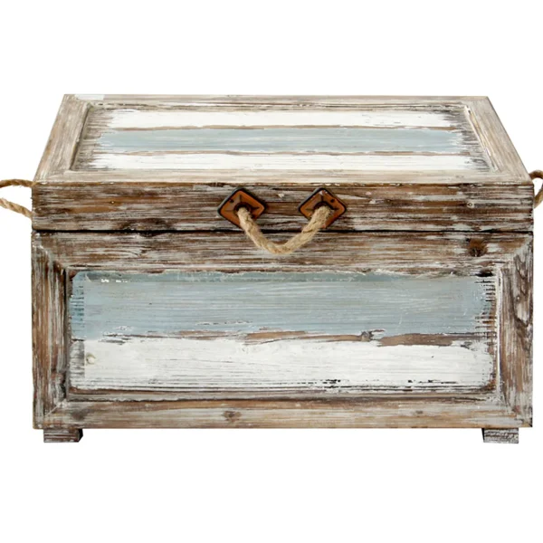 Nantucket Weathered Wood Decorative Storage Trunk, Medium Fashion^* Fashion