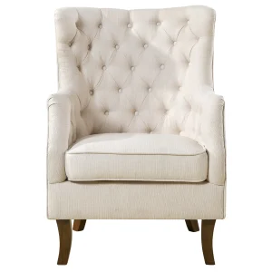 Norfolk White Tufted Accent Chair, Kd Opening Sales^* Clearance