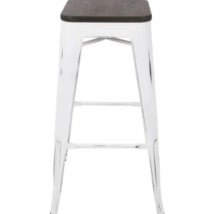 Oregon Vintage White Industrial Backless Barstool, 30 Opening Sales^* Flash Sale