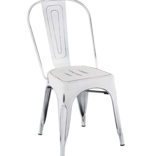 Oregon Vintage White Metal Dining Chair Opening Sales^* Online