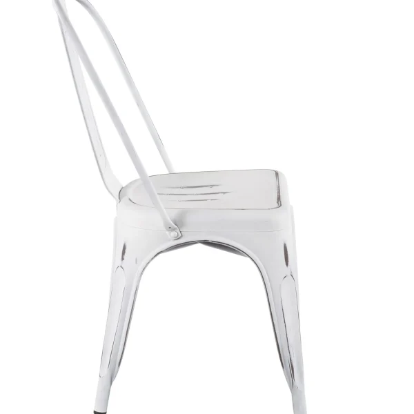 Oregon Vintage White Metal Dining Chair Opening Sales^* Online