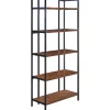 Parkview 5 Tier Metal & Wood Veneer Bookshelf Opening Sales^* Hot
