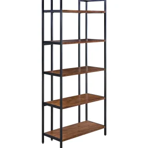 Parkview 5 Tier Metal & Wood Veneer Bookshelf Opening Sales^* Hot