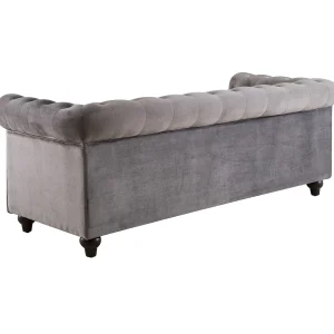 Providence Chesterfield Grey Velvet Tufted Sofa, 79 Promotion^* Cheap