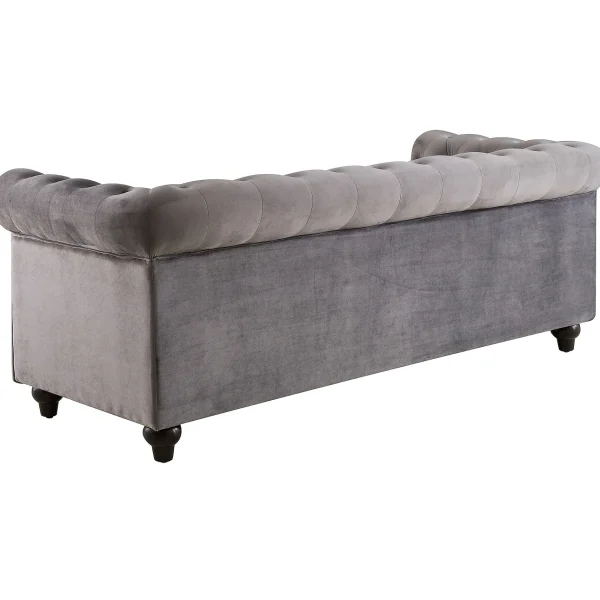 Providence Chesterfield Grey Velvet Tufted Sofa, 79 Promotion^* Cheap
