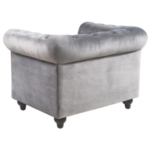 Providence Chesterfield Grey Velvet Tufted Chair Fashion^* Shop