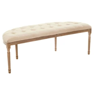 Providence Lourdes Tufted Curved Bench, Neutral Clearance^* Best Sale