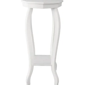 Providence White Wood Octagon Top Plant Stand Opening Sales^* Sale