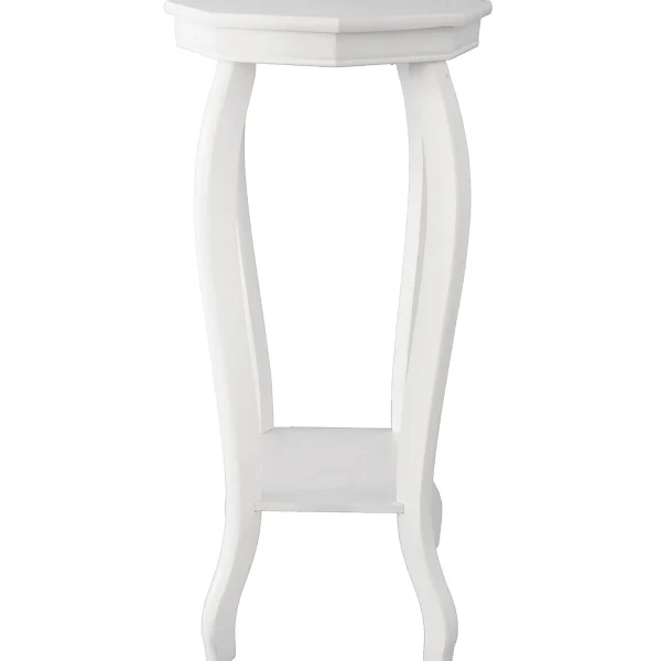 Providence White Wood Octagon Top Plant Stand Opening Sales^* Sale
