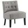 Rich Dark Grey Tufted Armless Accent Chair With Performance Fabric Opening Sales^* Outlet