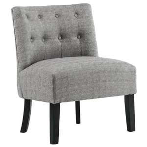 Rich Dark Grey Tufted Armless Accent Chair With Performance Fabric Opening Sales^* Outlet