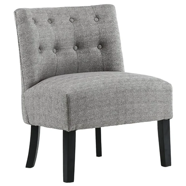 Rich Dark Grey Tufted Armless Accent Chair With Performance Fabric Opening Sales^* Outlet