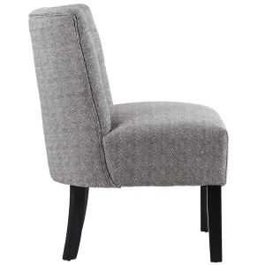 Rich Dark Grey Tufted Armless Accent Chair With Performance Fabric Opening Sales^* Outlet