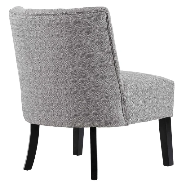 Rich Dark Grey Tufted Armless Accent Chair With Performance Fabric Opening Sales^* Outlet