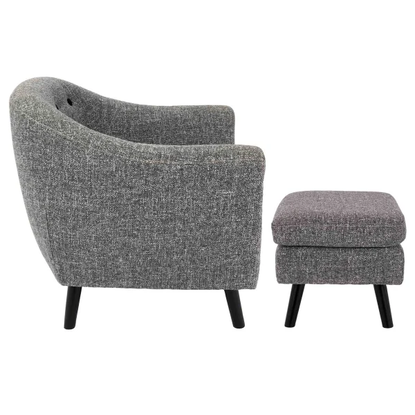 Rockwell Accent Chair & Ottoman Set, Salt & Pepper Opening Sales^* Fashion