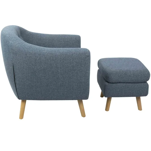 Rockwell Accent Chair & Ottoman Set, Blue Bargain Sale^* Fashion