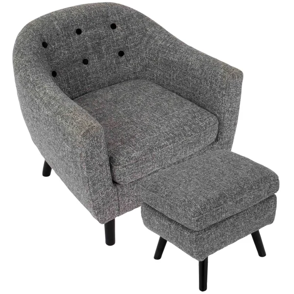 Rockwell Accent Chair & Ottoman Set, Salt & Pepper Opening Sales^* Fashion