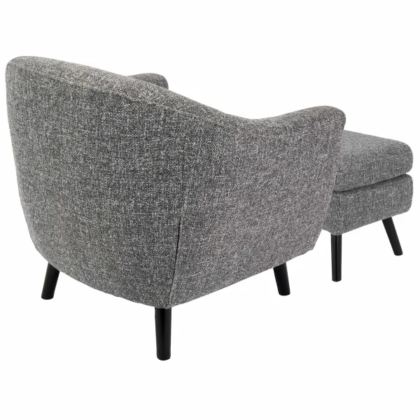 Rockwell Accent Chair & Ottoman Set, Salt & Pepper Opening Sales^* Fashion