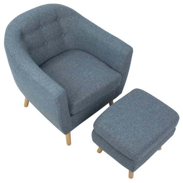 Rockwell Accent Chair & Ottoman Set, Blue Bargain Sale^* Fashion