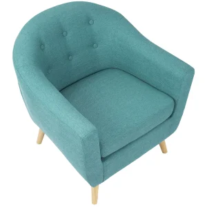 Rockwell Teal Mid-Century Modern Accent Chair Gift Selection^* Online