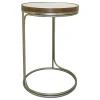 Round Clear-Top Metal C-Table, Small Opening Sales^* Cheap