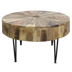 Round Mango Wood Coffee Table With Metal Hairpin Legs Cheaper^* Best