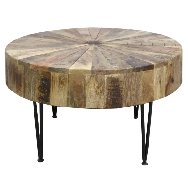 Round Mango Wood Coffee Table With Metal Hairpin Legs Cheaper^* Best