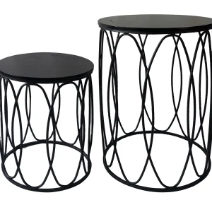 Round Wood Top With Oval Metal Table, Small Promotion^* Discount