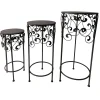 Round Wood Top With Scroll Metal Plant Stand, Medium Featured^* Cheap