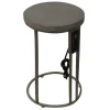 Round Wood-Top Gold Metal C-Table With Usb Port, Small Online Discount^* Flash Sale