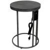 Round Wood-Top Metal C-Table With Usb Port, Silver Good Quality^* Hot