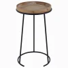 Round Wood-Top Metal C-Table Clearance^* Best Sale