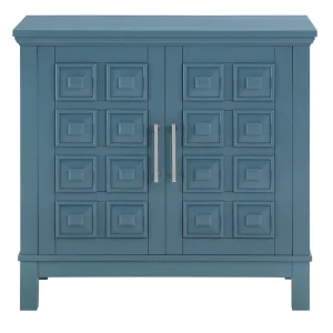 Sadie 2-Drawer Geometric Cabinet, Turquoise Clearance^* Online