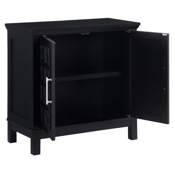 Sadie 2-Drawer Geometric Cabinet, Black Outlet^* Cheap